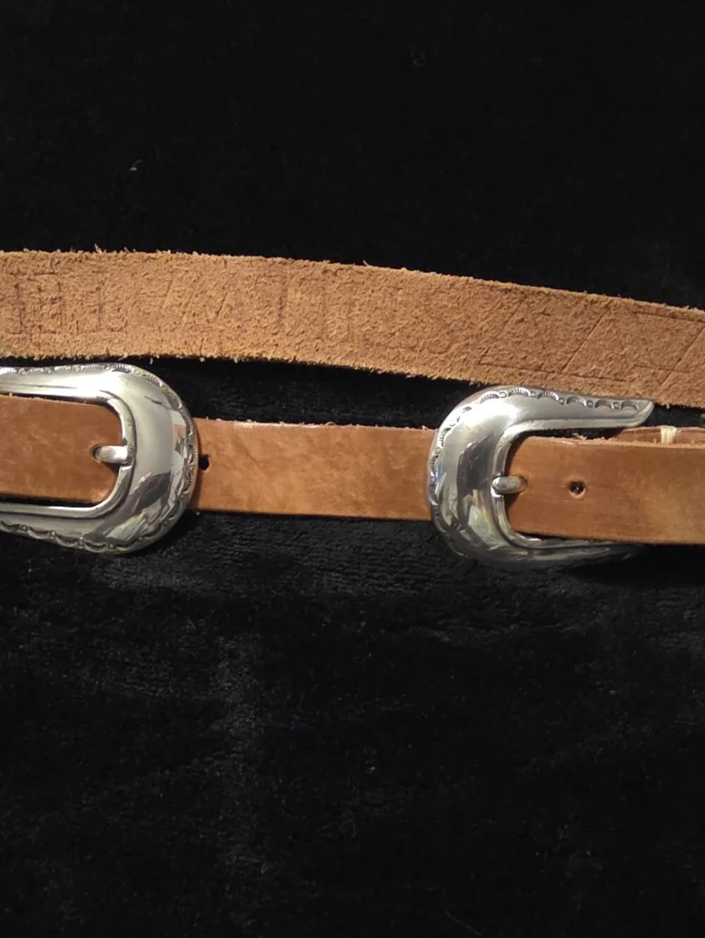 Stillwater Double Buckle Tan Leather Western Belt